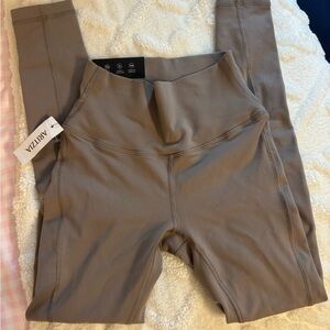 Aritzia Golden Taupe High-Waisted Leggings